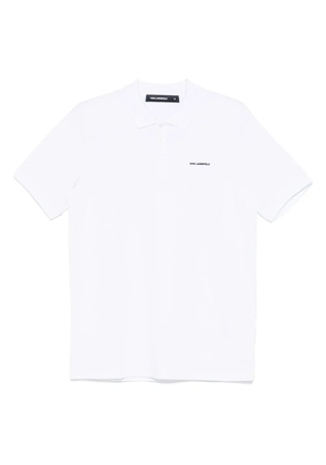 Karl Lagerfeld embroidered-logo polo shirt - White