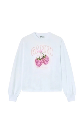 GANNI long-sleeve graphic T-shirt - White