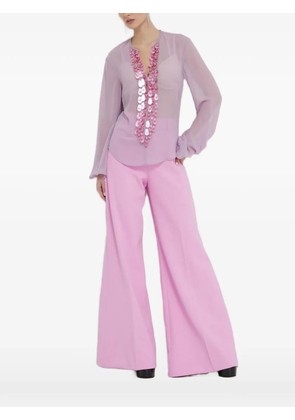 Blugirl sequin-embellished V-neck blouse - Purple