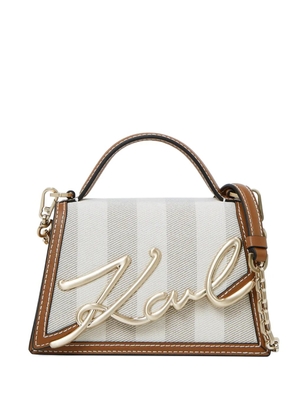 Karl Lagerfeld small Signature cross body bag - Neutrals