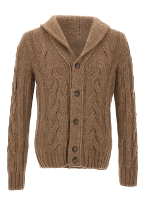 Gran Sasso cable-knit shawl-collar cardigan - Brown