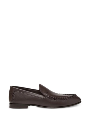 FENDI stitched loafers - Brown