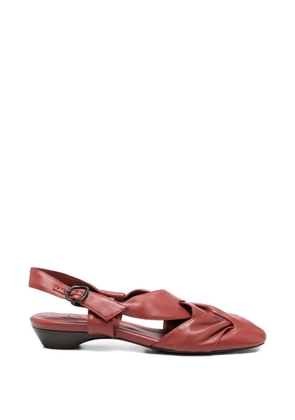 Hereu woven strap heeled pumps - Red