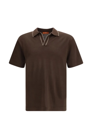 Cruna knitted collar T-shirt - Brown