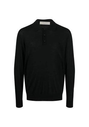 Golden Goose long-sleeve knitted polo shirt - Black