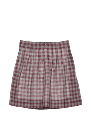 SHUSHU/TONG pleated check mini skirt - Purple