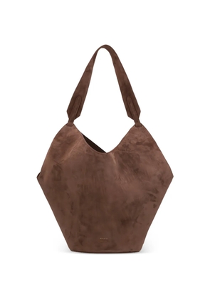KHAITE small Lotus suede bucket bag - Brown