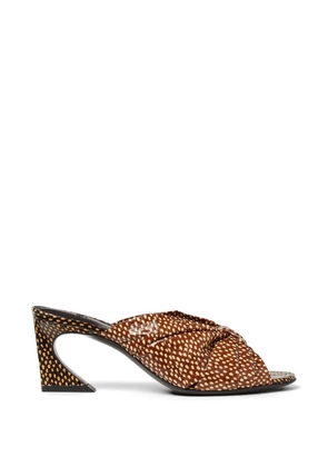 FENDI Peppered Falena-motif sandals - Brown
