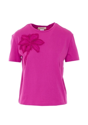 TWINSET embroidered floral T-shirt - Pink