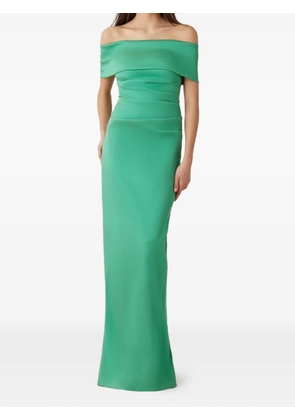 Teri Jon off-shoulder maxi dress - Green
