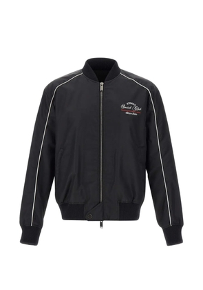 Iceberg logo-detail zip-up bomber jacket - Black