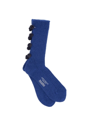 Antipast pompom-details knitted socks - Blue