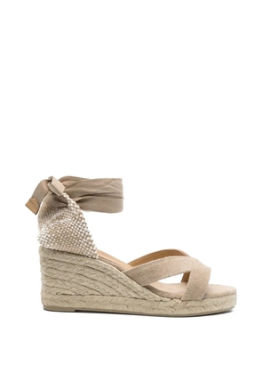 Castañer Bailey cross-strap beaded espadrilles - Neutrals