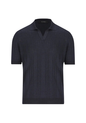 Tagliatore ribbed V-neck T-shirt - Blue