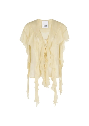 Erika Cavallini Lia ruffled tie blouse - Neutrals