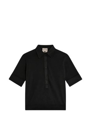 Semicouture short-sleeve polo top - Black