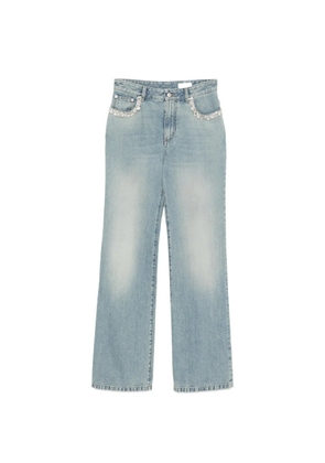 Alexander McQueen crystal-embellished jeans - Blue