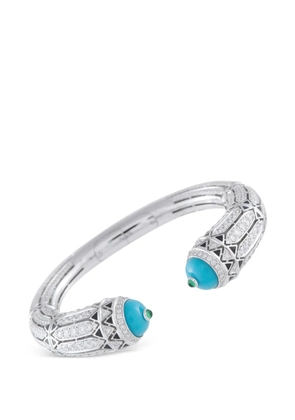 Cartier diamond turquoise and emerald bracelet - Silver