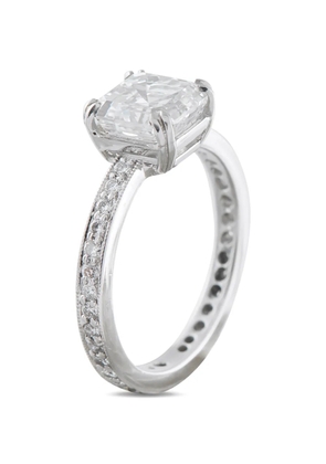 LB Exclusive Emerald-cut Diamond Platinum Ring - Silver