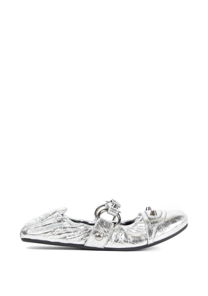 Balenciaga studded strap ballet flats - Silver