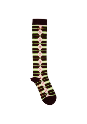 DAMSON MADDER striped argyle-knit socks - Brown