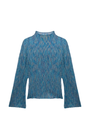 Momoni Miraflores ribbed flared-sleeves top - Blue