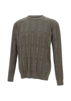 Iceberg logo-pattern crew-neck sweater - Green