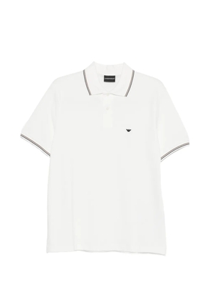 Emporio Armani stripe-trim polo shirt - White