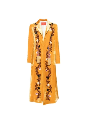 La DoubleJ Duster floral-embroidered tassel coat - Orange