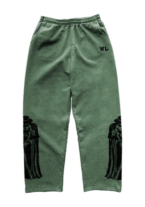 Warren Lotas print embroidery track pants - Green