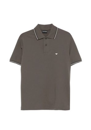 Emporio Armani stripe-trim polo shirt - Grey