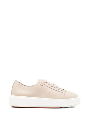 Santoni leather sneakers - Neutrals
