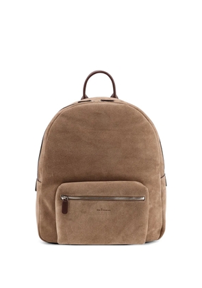Kiton zipped leather backpack - Neutrals