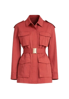 Elie Saab belted gabardine jacket - Red