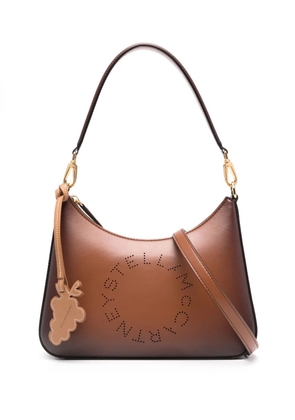 Stella McCartney perforated-logo shoulder bag - Brown