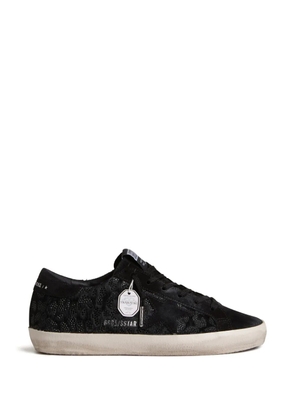 Golden Goose Super Star horsy upper crystal sneakers - Black