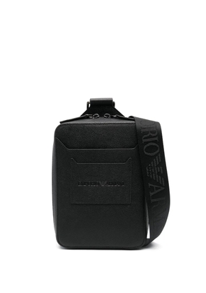 Emporio Armani leather messenger bag - Black