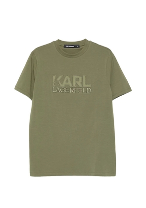 Karl Lagerfeld logo-embroidered T-shirt - Green