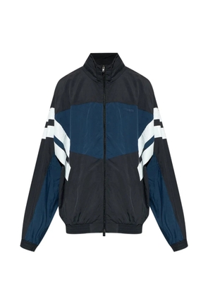 VETEMENTS striped-sleeves colour-block jacket - Black