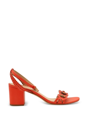 Tory Burch cutout-floral leather sandals - Orange