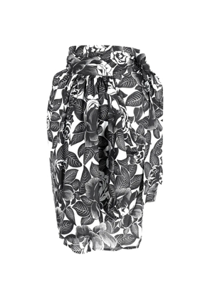 Lanvin Pre-Owned floral-print tie-waist cotton midi skirt - Black