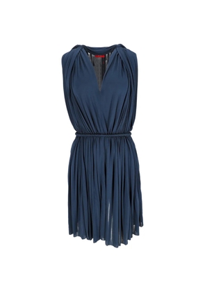 Lanvin Pre-Owned V-neck gathered mini dress - Blue