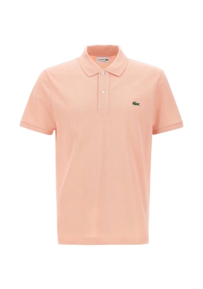 Lacoste ribbed logo patch polo shirt - Pink