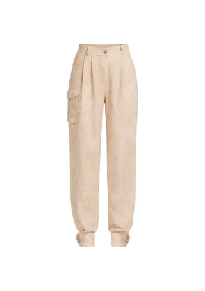 Elie Saab cargo linen trousers - Neutrals