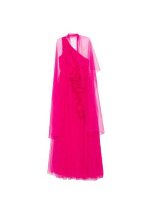 Marfil Barcelona one-shoulder tulle gown - Pink