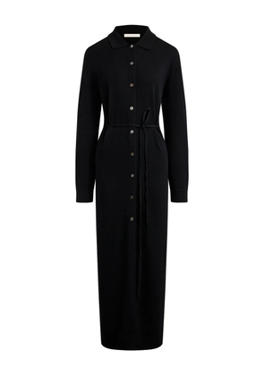12 STOREEZ buttoned knitted shirt dress - Black