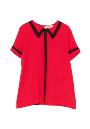 Nº21 striped collar shirt - Red