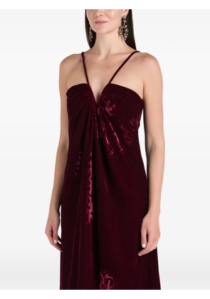 Themis Z Anthos floral velvet maxi dress - Red