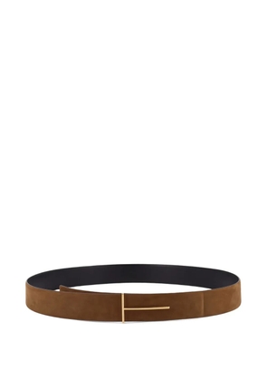 TOM FORD suede T-buckle belt - Neutrals