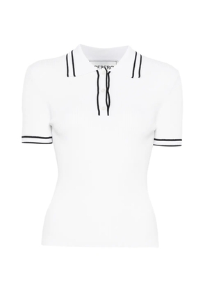 Iceberg striped knit polo top - White